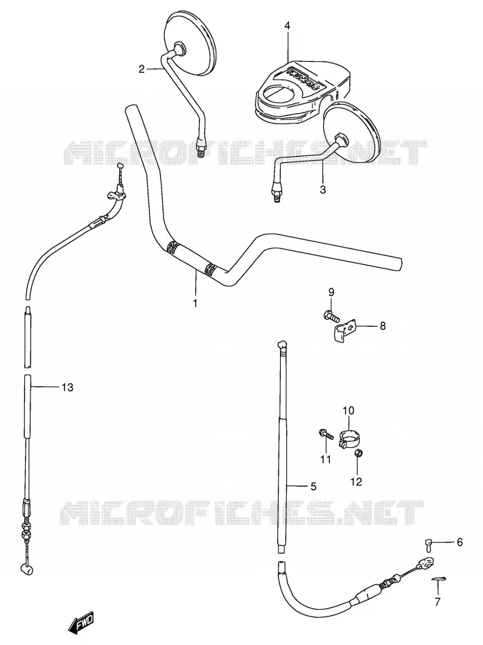 GUIDON - CABLES (MODELE N,GN125ER) Suzuki MOTO 125 GN 1989  GN125EK(E1)