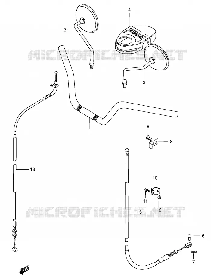 GUIDON - CABLES Suzuki MOTO 125 GN 1998  GN125EW(E28)