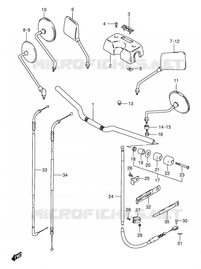 GUIDON - CABLES Suzuki MOTO 125 GS 1991  GS125ESM(E1)