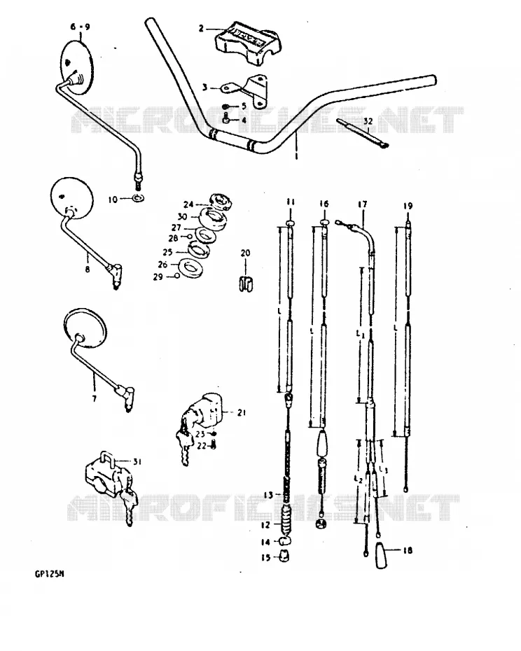 GUIDON (GP125N, GP125UN) Suzuki MOTO 125 GP 1992  GP125N(C/N)