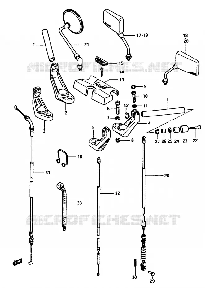 GUIDON (GSX1100EE) Suzuki MOTO 1150 GS 1985  GS1150EFF(E/F/G)