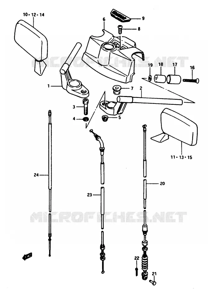 GUIDON (GSX1100ESE/EFE/ESF/EFF/ESG/EFG,GS1150ESF/EFF/EFG Suzuki MOTO 1100 GSX-E 1986  GSX1100EG(E/F/G)