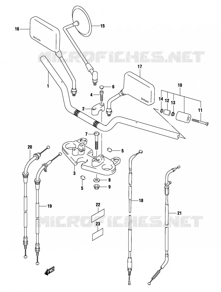 GUIDON (MODELE K3) Suzuki MOTO 500 GS-F 2004  GS500FUK4(P19)