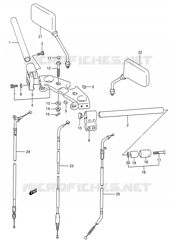 GUIDON (MODELE L/M/N) Suzuki MOTO 500 GS-E 1989  GS500EUK(E28)