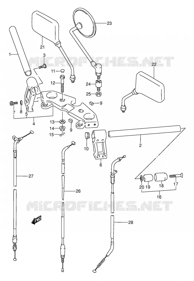 GUIDON (MODELE S) Suzuki MOTO 500 GS-E 1989  GS500EUK(E2)