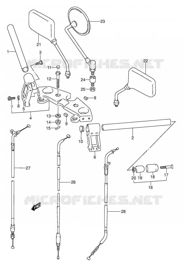GUIDON (MODELE T) Suzuki MOTO 500 GS-E 1989  GS500EUK(E2)