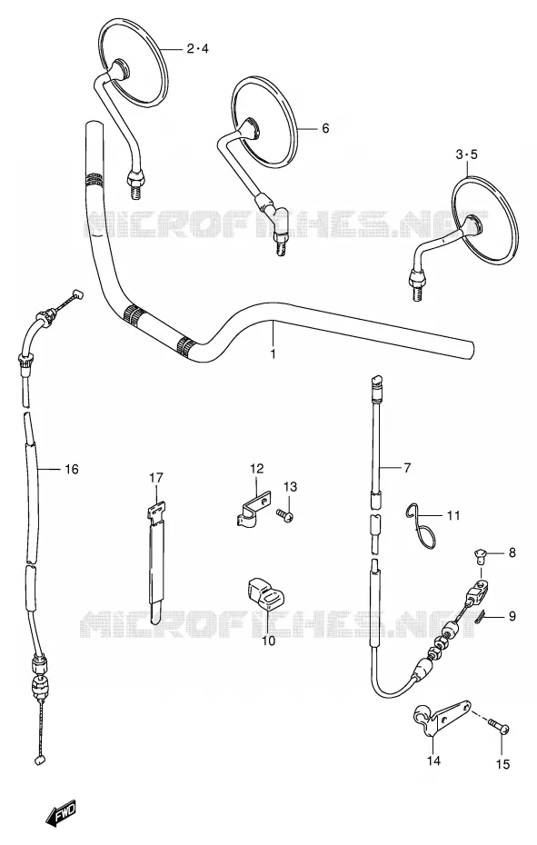 GUIDON (MODELE T/W/X) Suzuki MOTO 250 GN 1998  GN250EW(E2)
