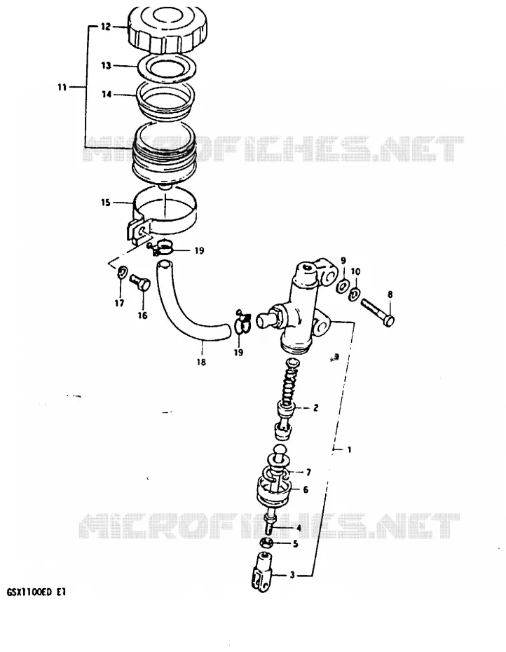 MAITRE CYLINDRE ARRIERE Suzuki MOTO 1100 GSX 1983  GSX1100D(Z/D)