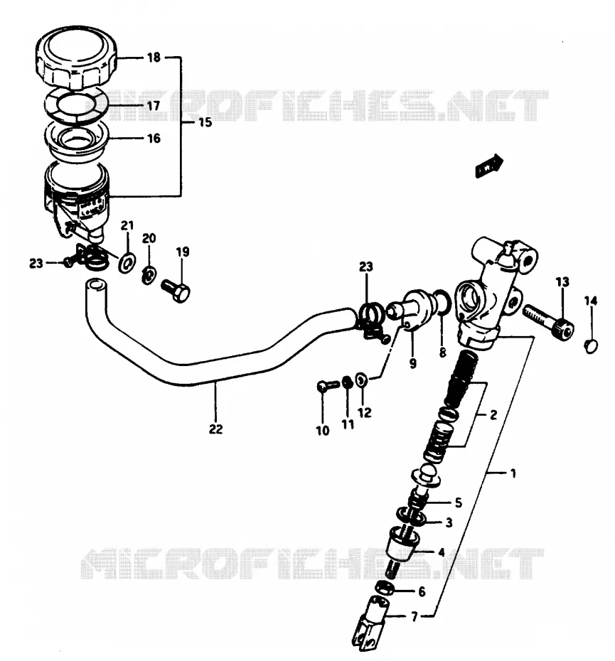 MAITRE CYLINDRE ARRIERE Suzuki MOTO 1100 GSX-E 1985  GSX1100ESF(E/F/G)