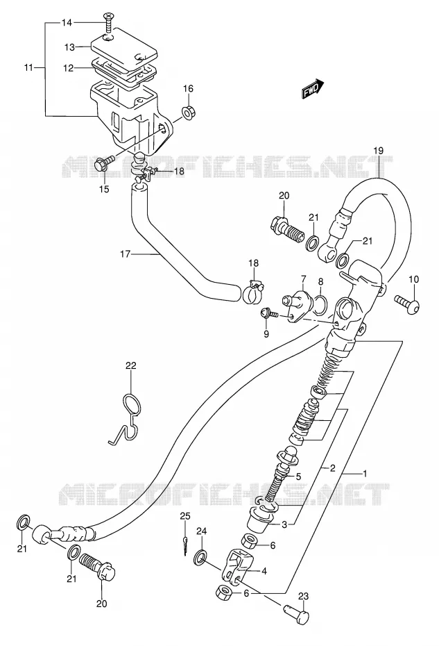 MAITRE CYLINDRE ARRIERE Suzuki MOTO 500 GS-E 1990  GS500EL(E2)