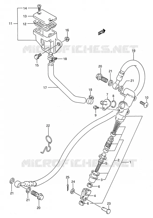 MAITRE CYLINDRE ARRIERE Suzuki MOTO 500 GS-E 1995  GS500EUS(E28)