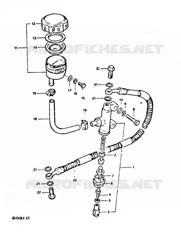 MAITRE CYLINDRE ARRIERE Suzuki MOTO 550 GS 1981  GS550X(X)