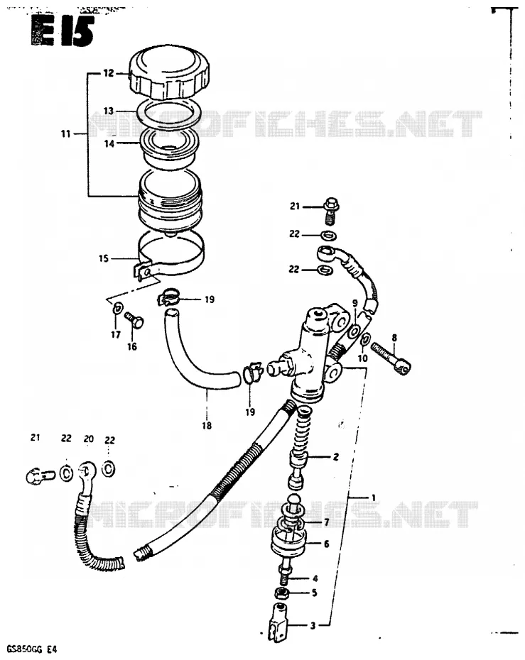 MAITRE CYLINDRE ARRIERE Suzuki MOTO 850 GS 1985  GS850GF(E4)