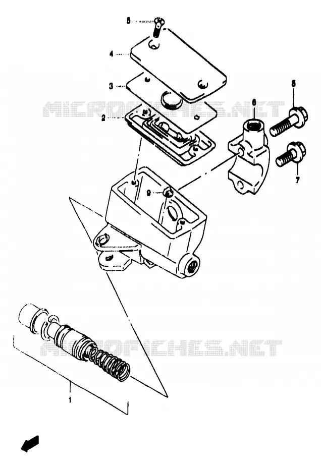MAITRE CYLINDRE AVANT (GSF1200T/V/W/X/Y/ST/SV/SW/SX/SY) Suzuki MOTO 1200 BANDIT 1996  GSF1200T/GSF1200ST