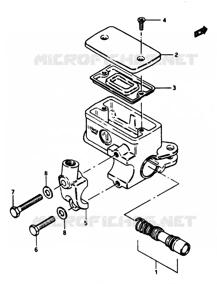 MAITRE CYLINDRE AVANT (GSX1100EE/EF/EG) Suzuki MOTO 1100 GSX-E 1986  GSX1100EG(E/F/G)