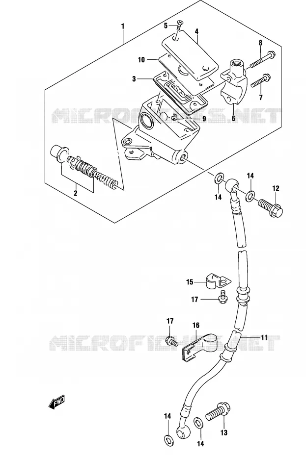 MAITRE CYLINDRE AVANT (MODELE K3) Suzuki MOTO 500 GS-F 2004  GS500FUK4(P19)