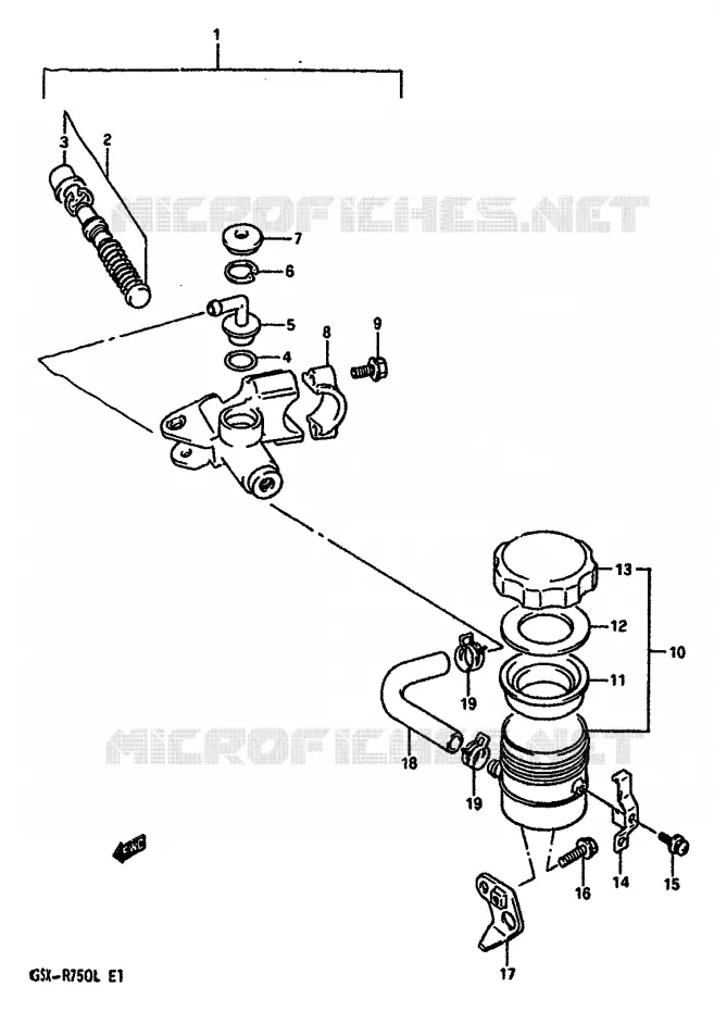 MAITRE CYLINDRE AVANT (MODELE L) Suzuki MOTO 750 GSX-R 1990  GSX-R750L(J/K/L)