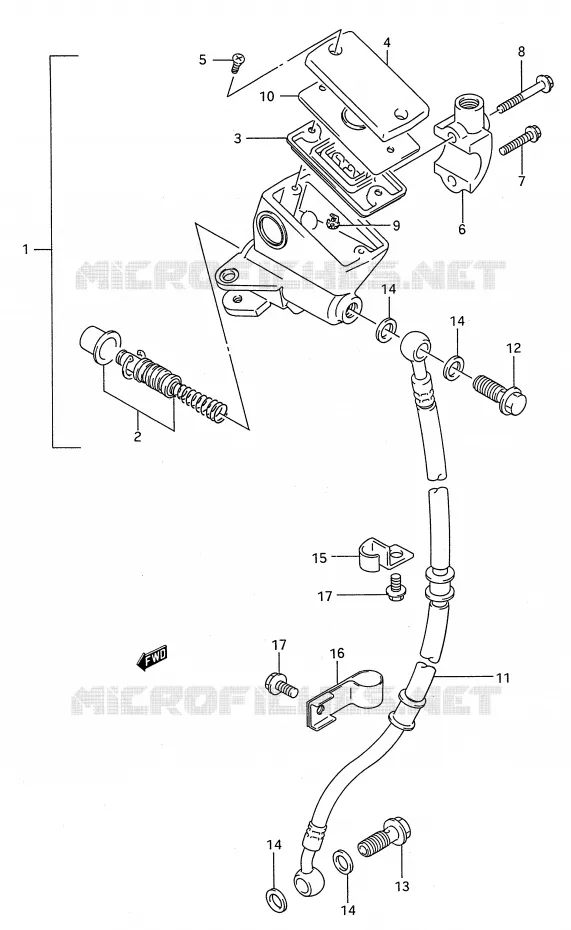 MAITRE CYLINDRE AVANT Suzuki MOTO 500 GS-E 1990  GS500EUL(E28)