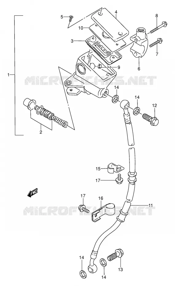 MAITRE CYLINDRE AVANT Suzuki MOTO 500 GS-E 1996  GS500ET(E2)