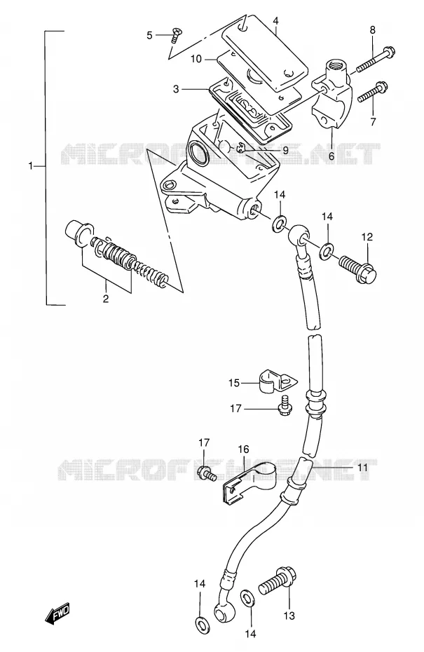 MAITRE CYLINDRE AVANT Suzuki MOTO 500 GS-E 2001  GS500K1(E2)