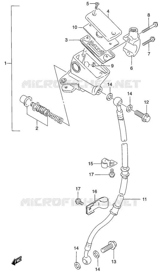 MAITRE CYLINDRE AVANT Suzuki MOTO 500 GS-E 2003  GS500UK3(P19)