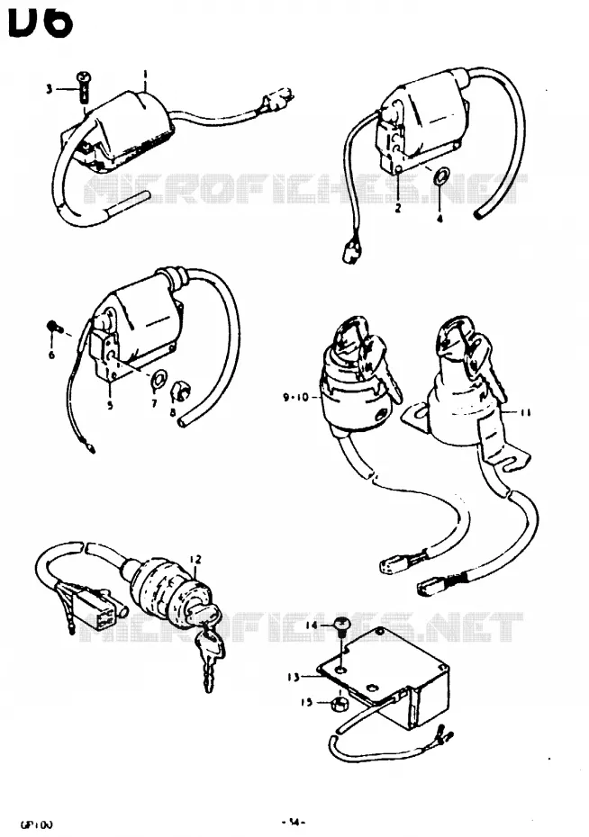 PARTIE ELECTRIQUE (2) Suzuki MOTO 100 GP 1992  GP100N(C/N)