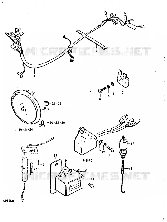 PARTIE ELECTRIQUE (2) Suzuki MOTO 125 GP 1992  GP125N(C/N)
