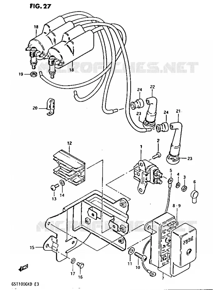 PARTIE ELECTRIQUE (GS1100GKD) Suzuki MOTO 1100 GS-G 1982  GS1100GK2(Z/2/D)