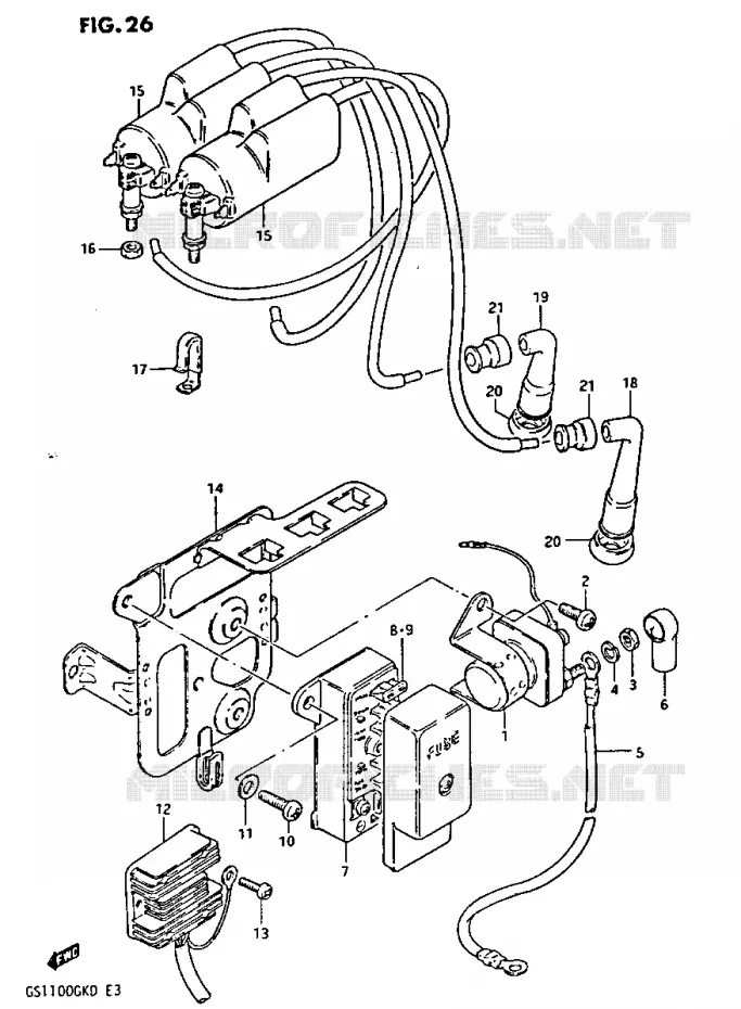 PARTIE ELECTRIQUE (GS1100GKZ/GK2) Suzuki MOTO 1100 GS-G 1982  GS1100GK2(Z/2/D)