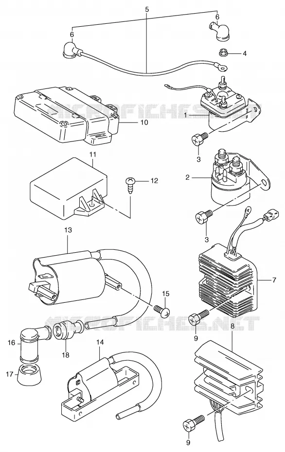 PARTIE ELECTRIQUE (GS125ESX/ESY/GS125X,GS125UX/UY) Suzuki MOTO 125 GS 2000  GS125SUY(E71)