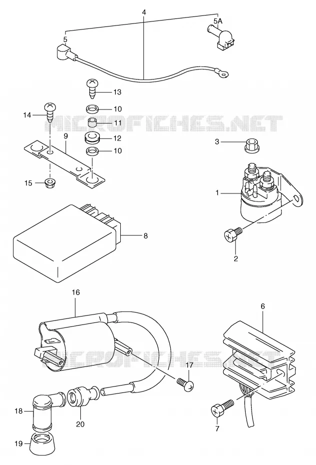 PARTIE ELECTRIQUE (GS125SX/SY,GS125SUX/SUY) Suzuki MOTO 125 GS 2000  GS125SY(E71)