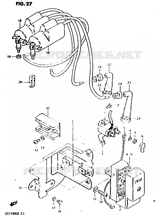 PARTIE ELECTRIQUE (MODELE D) Suzuki MOTO 1100 GS-G 1982  GS1100GZ(Z/D)