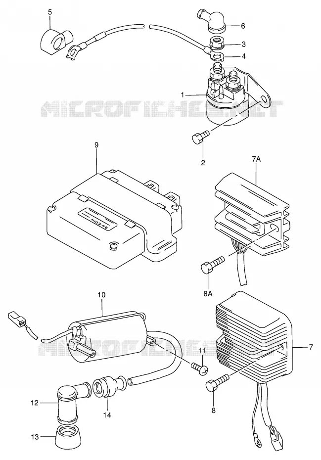 PARTIE ELECTRIQUE (MODELE N/R) Suzuki MOTO 125 GN 1994  GN125ER(E1)