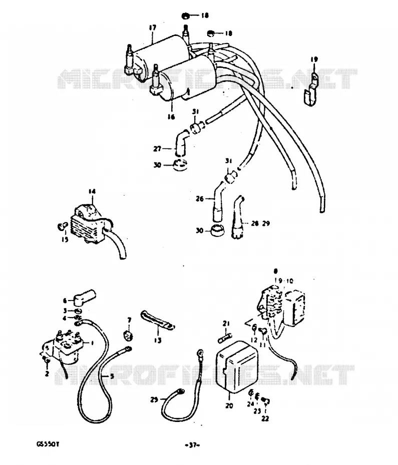 PARTIE ELECTRIQUE Suzuki MOTO 550 GS 1980  GS550ET(T)