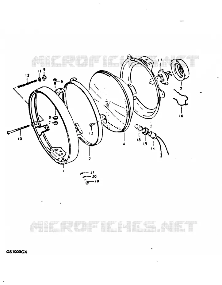 PHARE (E17, E18, E21, E22, E25, E26, E34, E39) Suzuki MOTO 1000 GS 1980  GS1000GT(X/T)