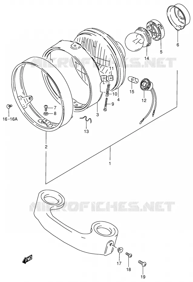 PHARE (E18,E21,E22,E34) Suzuki MOTO 125 GN 1982  GN125EZ(E1)