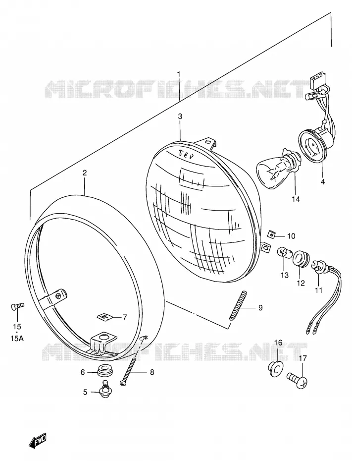 PHARE (E1,E2,P37,E24) Suzuki MOTO 250 GN 1996  GN250T(E2)