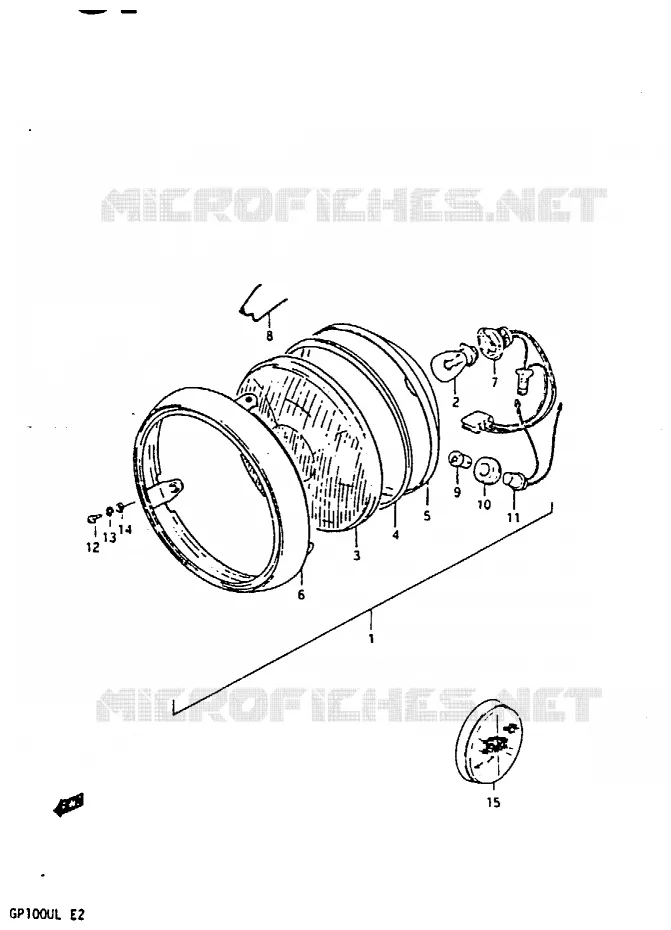 PHARE (E2) Suzuki MOTO 100 GP 1983  GP100ED(X/D/L)