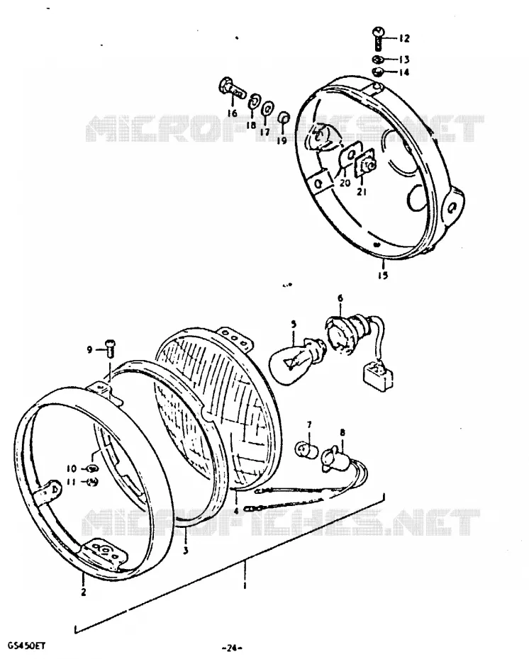 PHARE (E2) Suzuki MOTO 450 GS-E 1980  GS450ET(T)