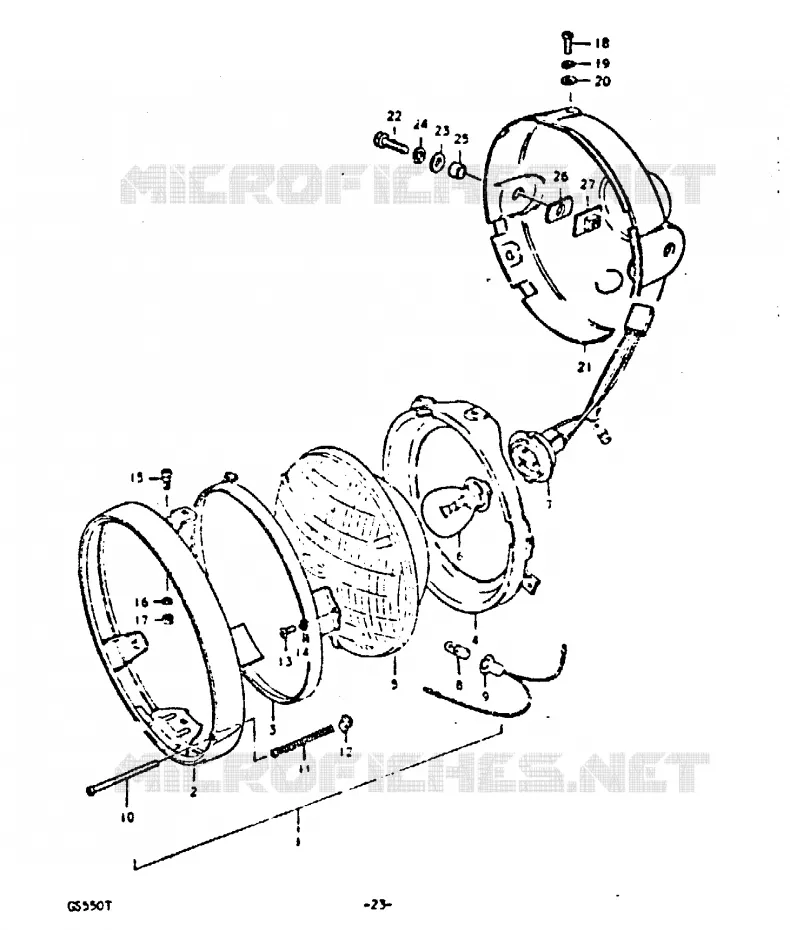PHARE (E2) Suzuki MOTO 550 GS 1980  GS550ET(T)