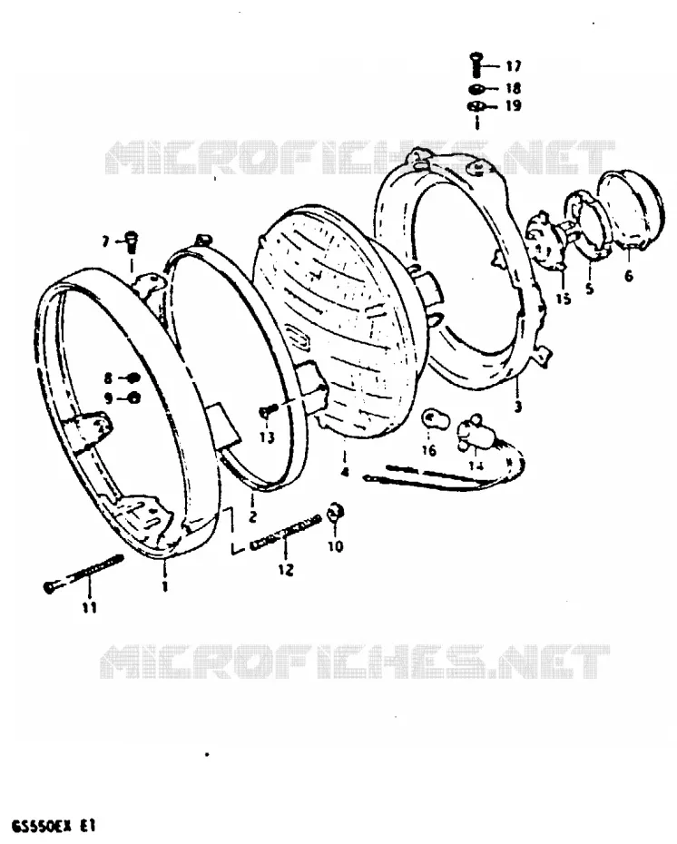 PHARE (E2) Suzuki MOTO 550 GS 1981  GS550X(X)
