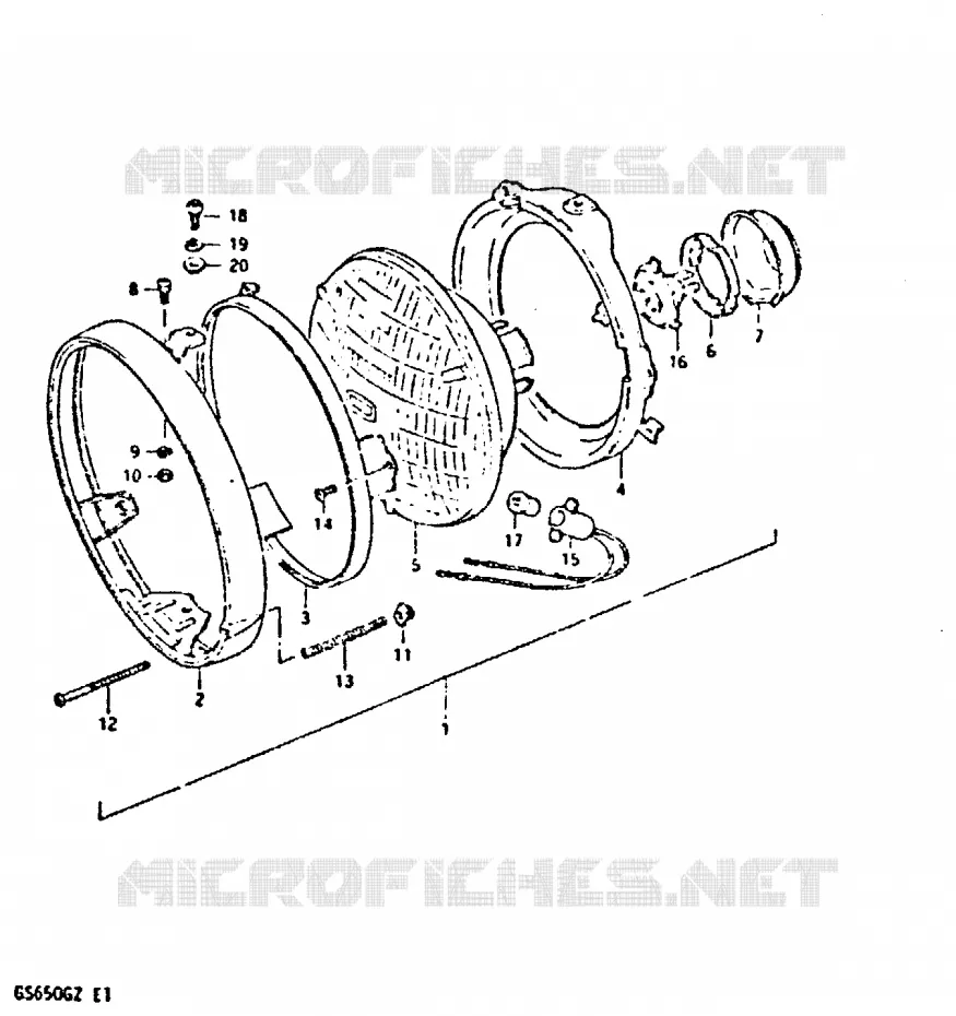 PHARE (E2) Suzuki MOTO 650 GS 1982  GS650GZ(X/Z)