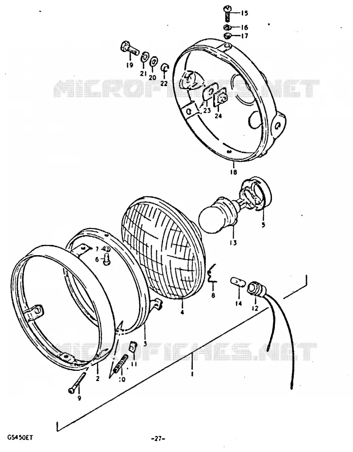 PHARE (E22) Suzuki MOTO 450 GS 1996  GS450T(T)