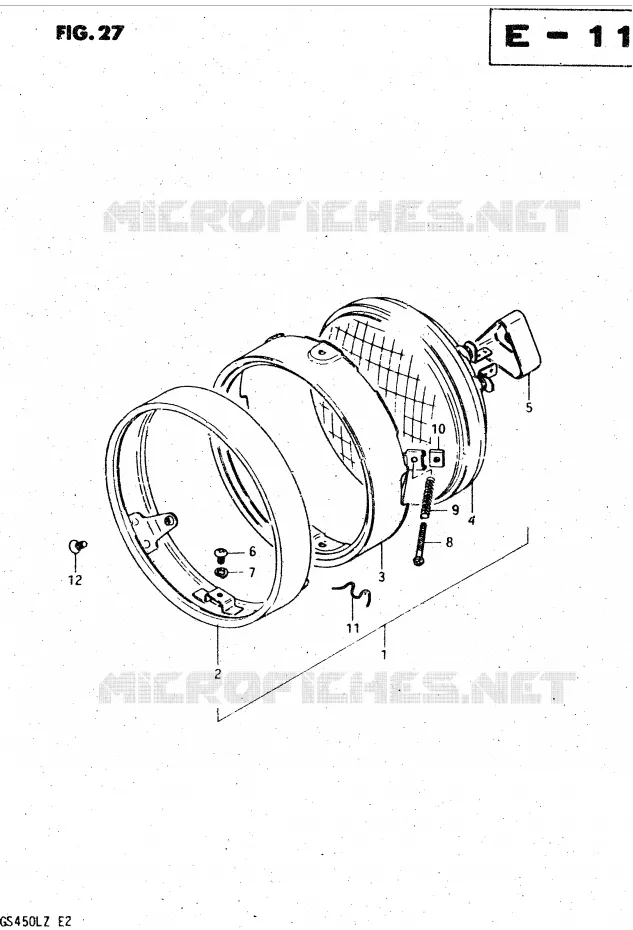 PHARE (E24) Suzuki MOTO 450 GS-L 1982  GS450LZ(E2)