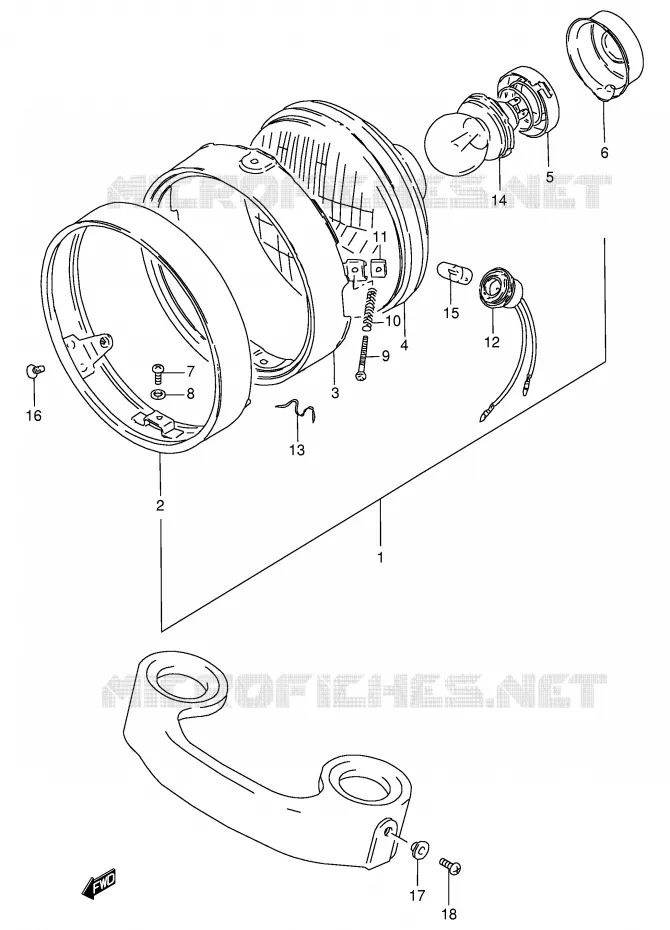 PHARE (E4 F.NO.140198~) Suzuki MOTO 125 GN 1989  GN125EK(E1)