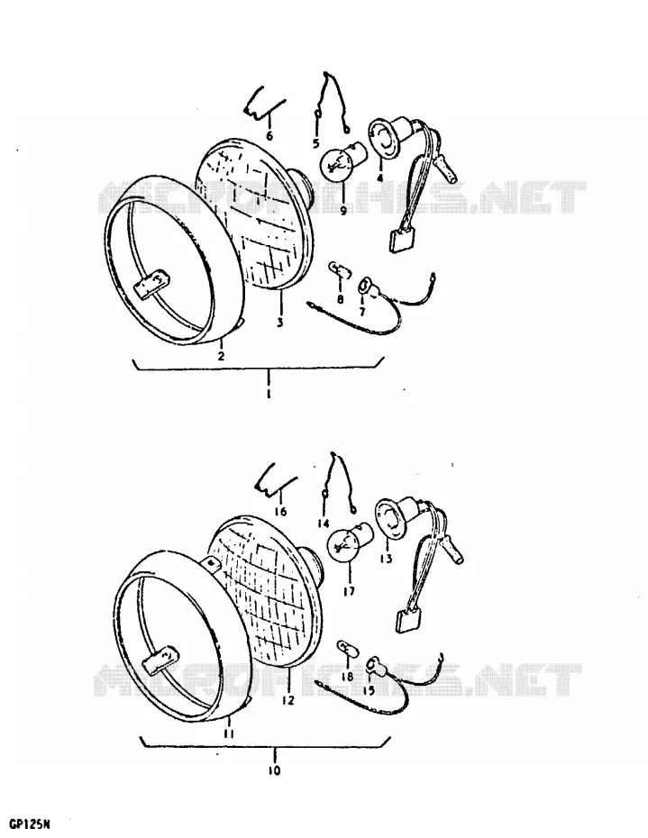 PHARE (E4) Suzuki MOTO 125 GP 1992  GP125N(C/N)