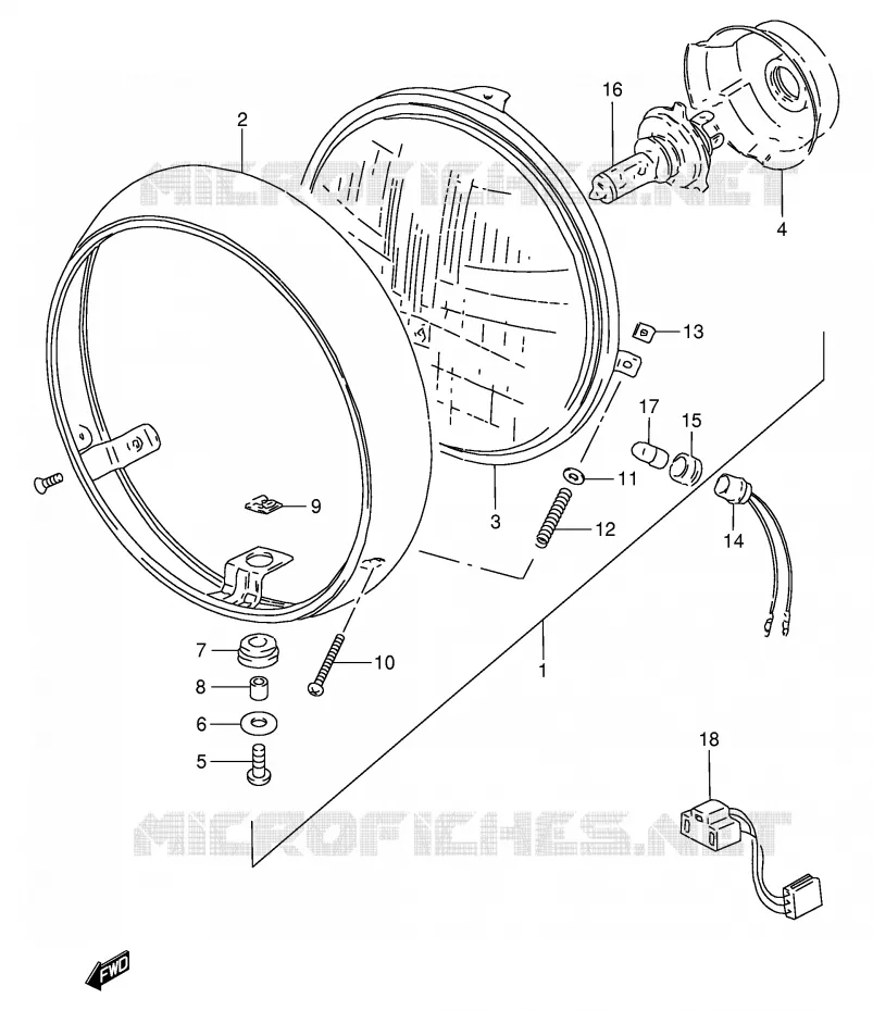PHARE (E4) Suzuki MOTO 250 GN 1985  GN250F(E2)