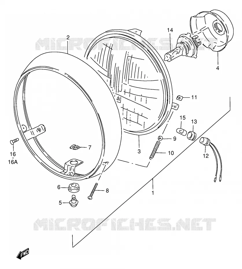 PHARE (E4) Suzuki MOTO 250 GN 2000  GN250EY(E2)