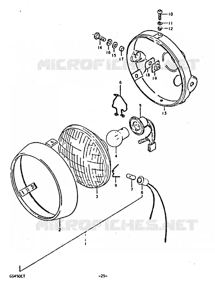 PHARE (E4) Suzuki MOTO 450 GS-E 1980  GS450ET(T)