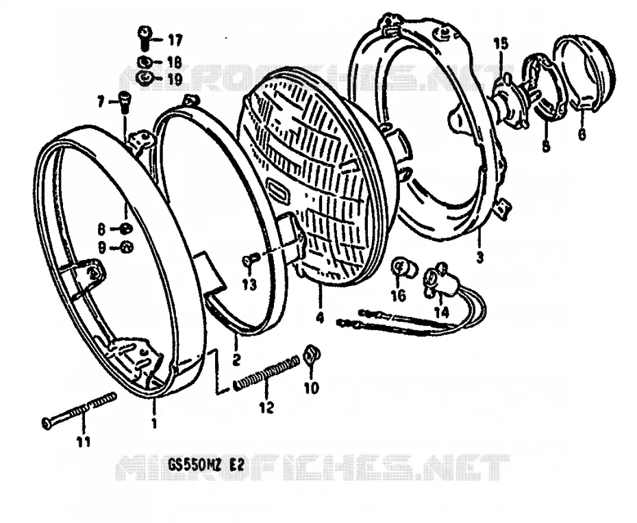 PHARE (E4) Suzuki MOTO 550 GS 1981  GS550MX(X/Z)